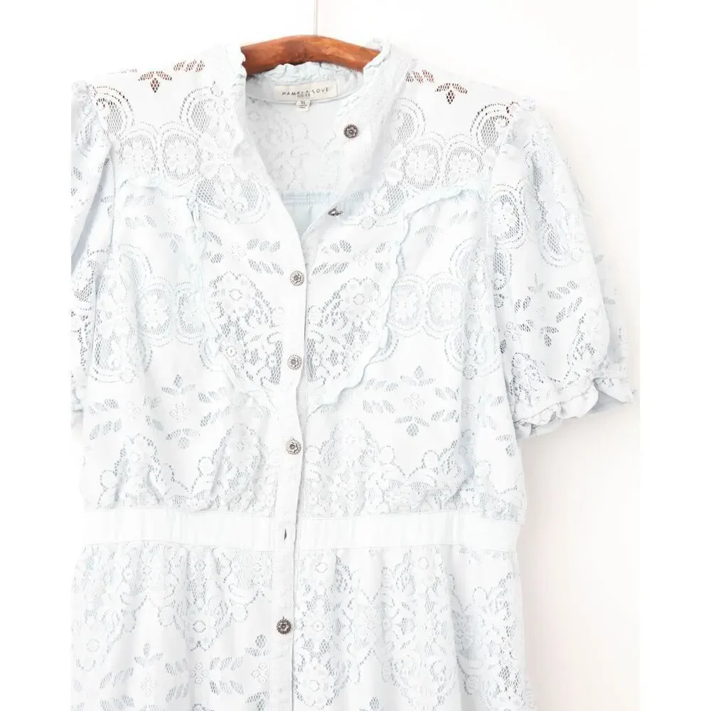 Pamela Love x RTR Blue Lace Victorian Dress Size XL - Picture 6 of 8